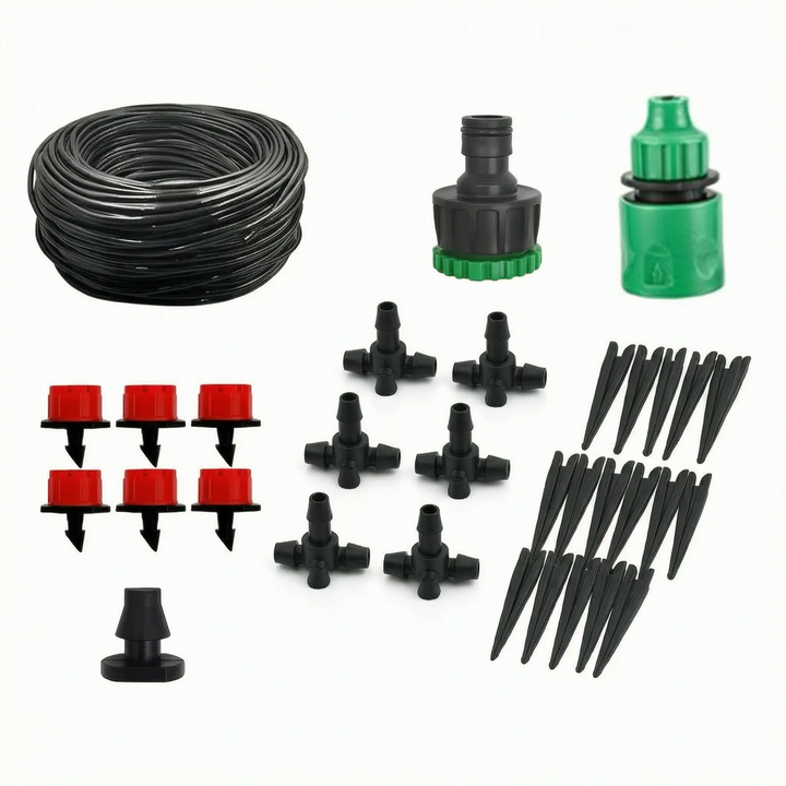 Easy-to-install adjustable micro irrigation dripper, perfect for DIY drip systems in your home garden.
