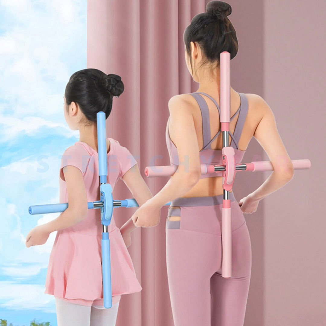 Adjustable neck & back relief bar for muscle stretching, pain management, and improved posture support.