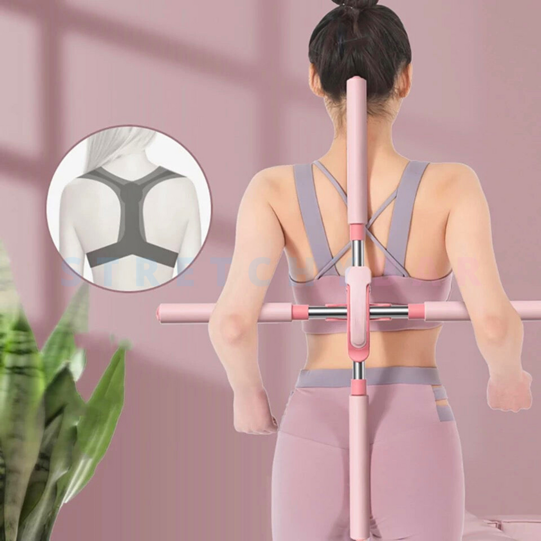 Wellness tool: adjustable bar to stretch neck & back muscles, relieve pain, and support posture effectively.