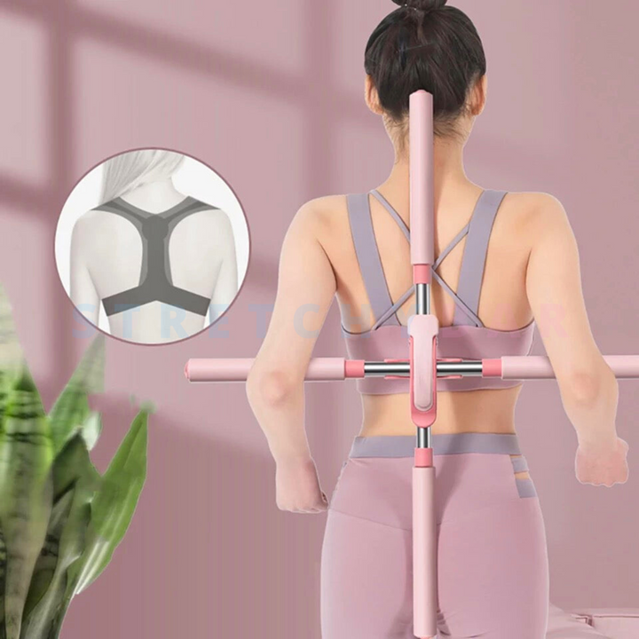 Wellness tool: adjustable bar to stretch neck & back muscles, relieve pain, and support posture effectively.