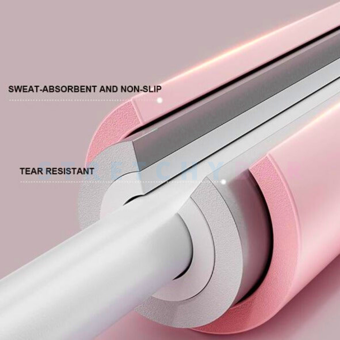 Ergonomic adjustable FlexRelief Bar for comprehensive neck and back muscle stretching, and pain relief.