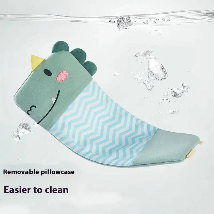 Washable cover baby head support pillow with rabbit design, for flat head prevention in newborns.