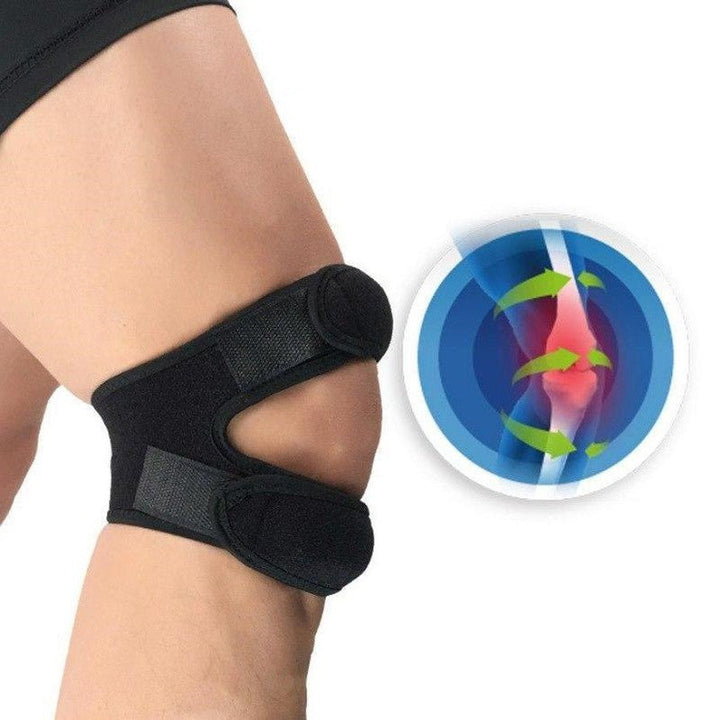 Adjustable patellar knee support brace for men & women, providing pain relief for runner's knee & jumper's knee.