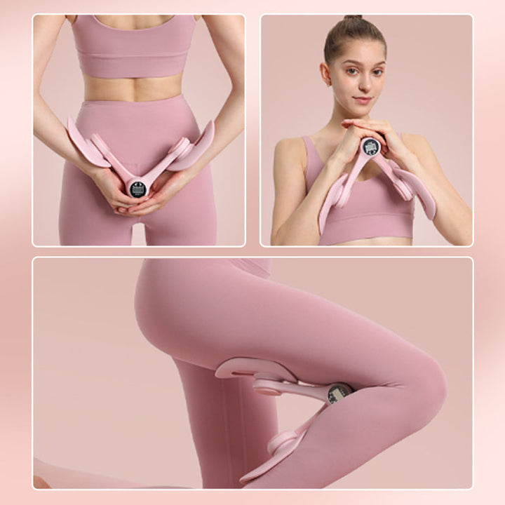 Compact home gym equipment: portable pelvic trainer & thigh exerciser for leg, arm, and full body workouts.