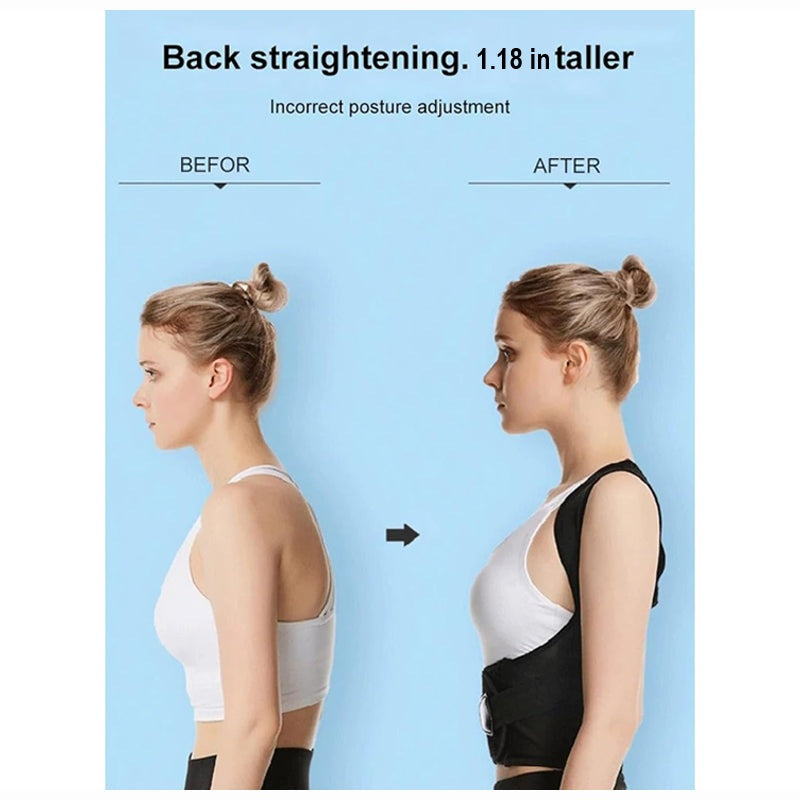 Breathable fabric of the adjustable posture corrector, ensuring comfort for women's & children's back support.