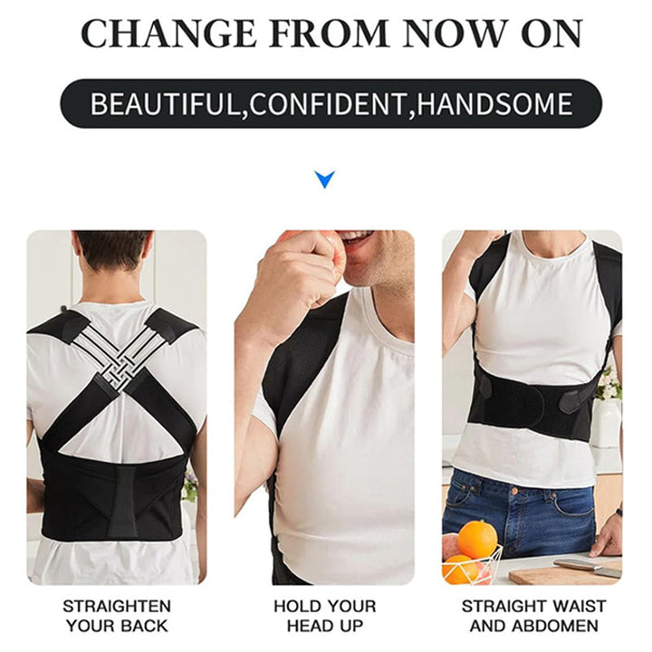 Ergonomic back support: adjustable posture corrector for women and children with comfortable design.
