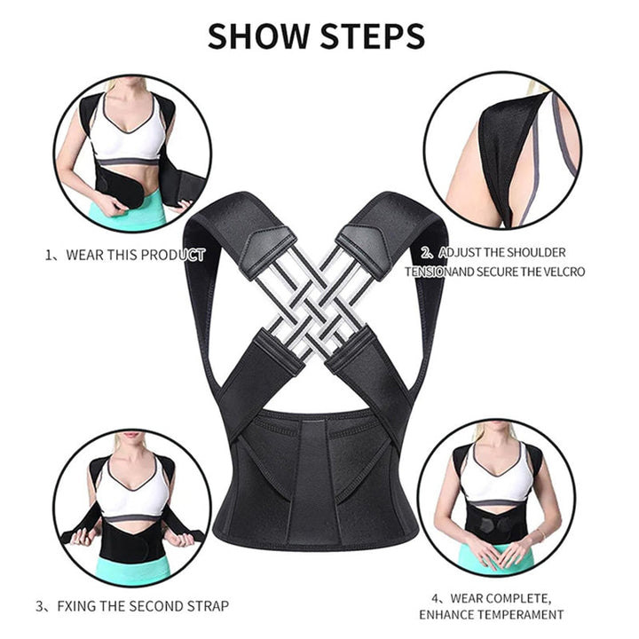 Breathable posture corrector for women & children, designed for daily wear & back pain relief.