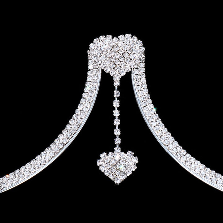 Dazzling adjustable rhinestone body chain, women's chest pendant body jewelry for special occasions.