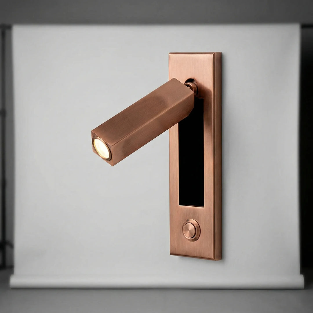 Contemporary adjustable LED wall light for comfortable bedside reading