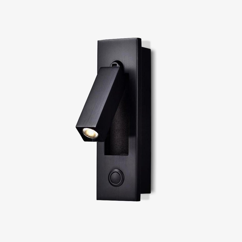 Rotating LED wall light for focused illumination, ideal as a bedside lamp