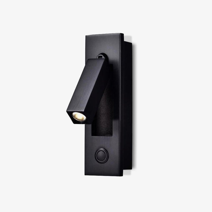 Rotating LED wall light for focused illumination, ideal as a bedside lamp