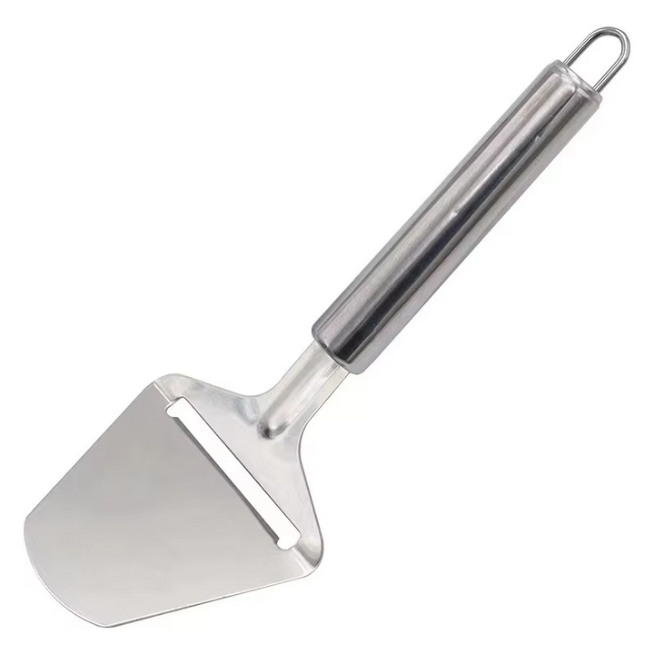 Robust stainless steel cheese slicer, an adjustable kitchen tool for consistent, easy cheese and butter slicing.