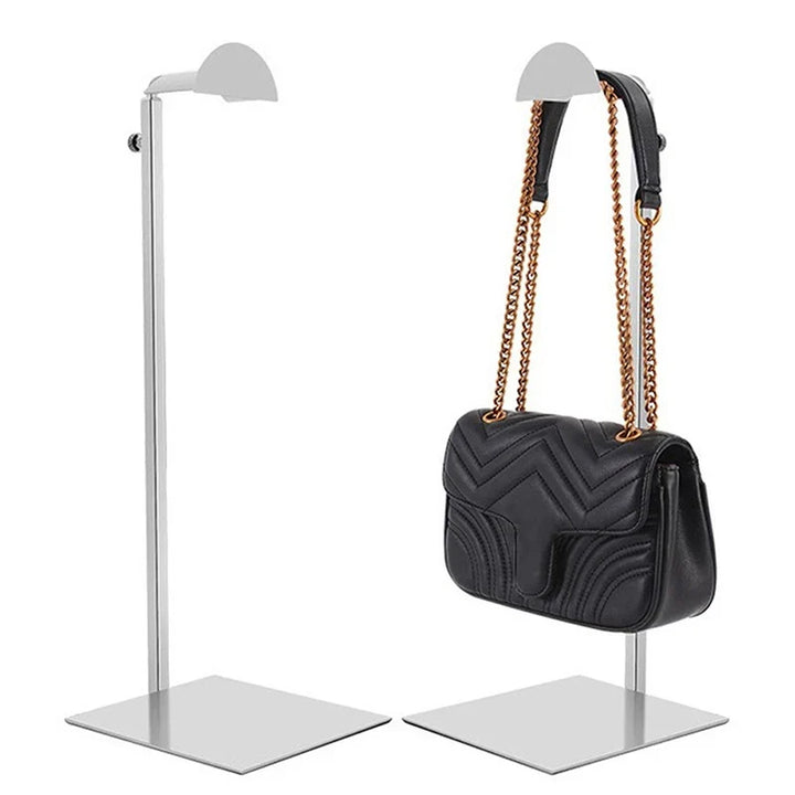 Versatile adjustable bag organizer and display stand, ideal for luxury handbags, purses, and accessories.