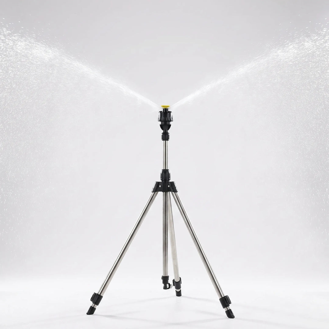 Efficient adjustable tripod sprinkler for garden & lawn care. Provides even watering, misting & irrigation outdoors.