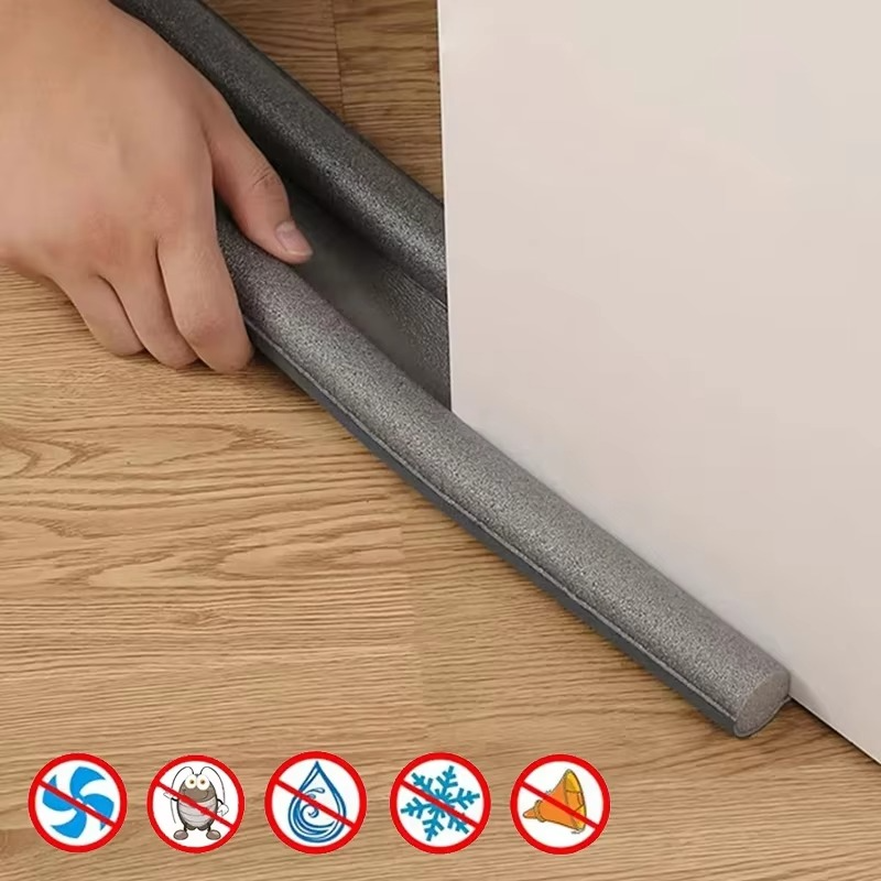 Under door draft stopper, adjustable for various gaps. Reduces noise & saves energy. Universal door seal.