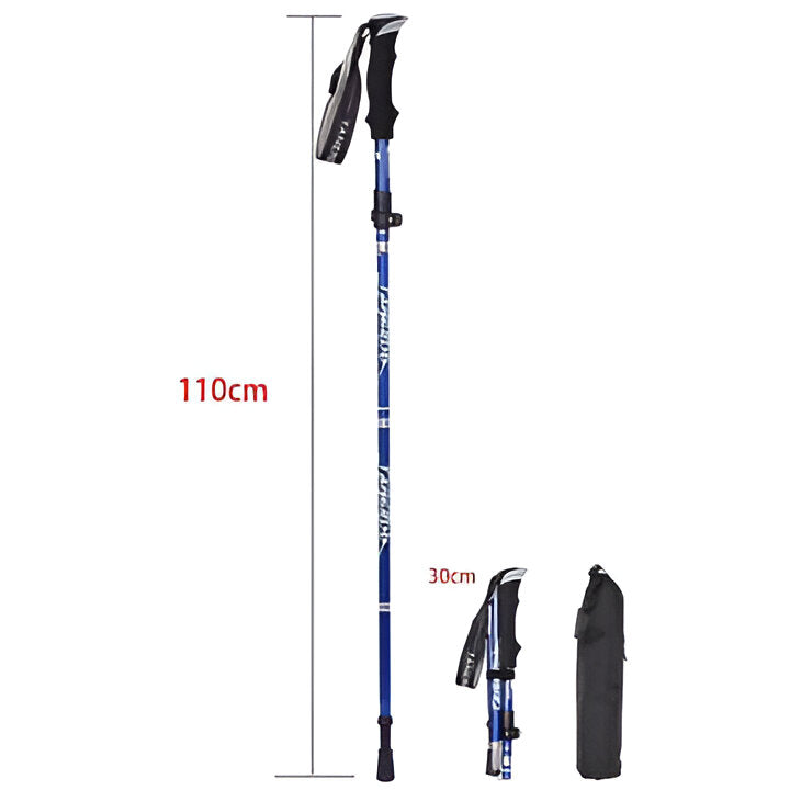 Durable adjustable trekking poles for secure hiking on trails. Unisex, lightweight & portable outdoor adventure gear.