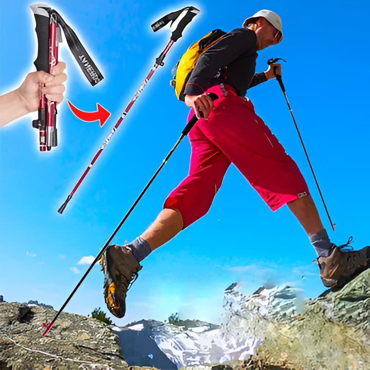 Lightweight, foldable, adjustable trekking poles for hiking. Unisex outdoor gear for versatile trail adventures.
