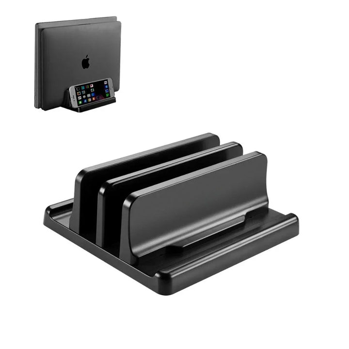 Versatile adjustable laptop stand, a key tech accessory & desk organizer for efficient vertical storage.