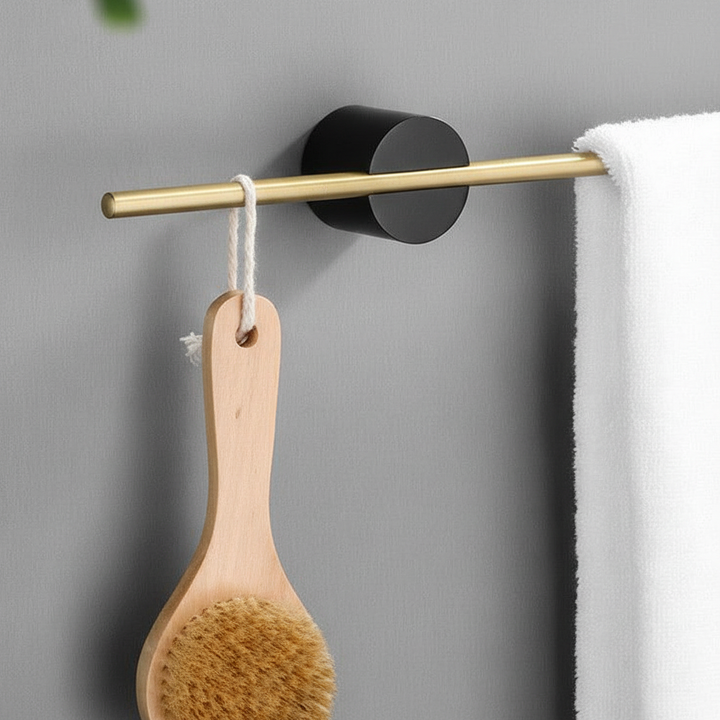 Wall-mounted towel rack, brushed aluminum, perfect for bathroom towel storage