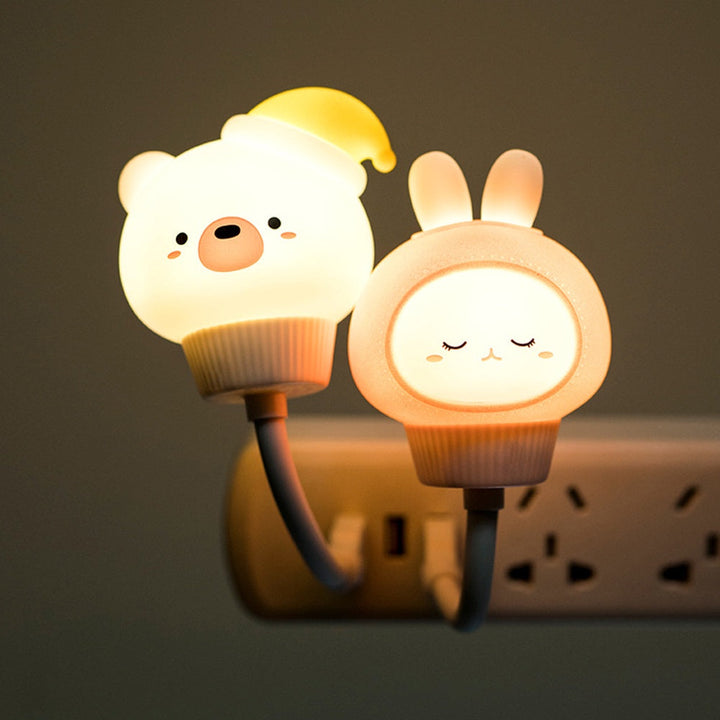 Cute bunny LED night light, charming bedroom decor. USB-powered animal lamp, perfect for kids' rooms & thoughtful gifts.