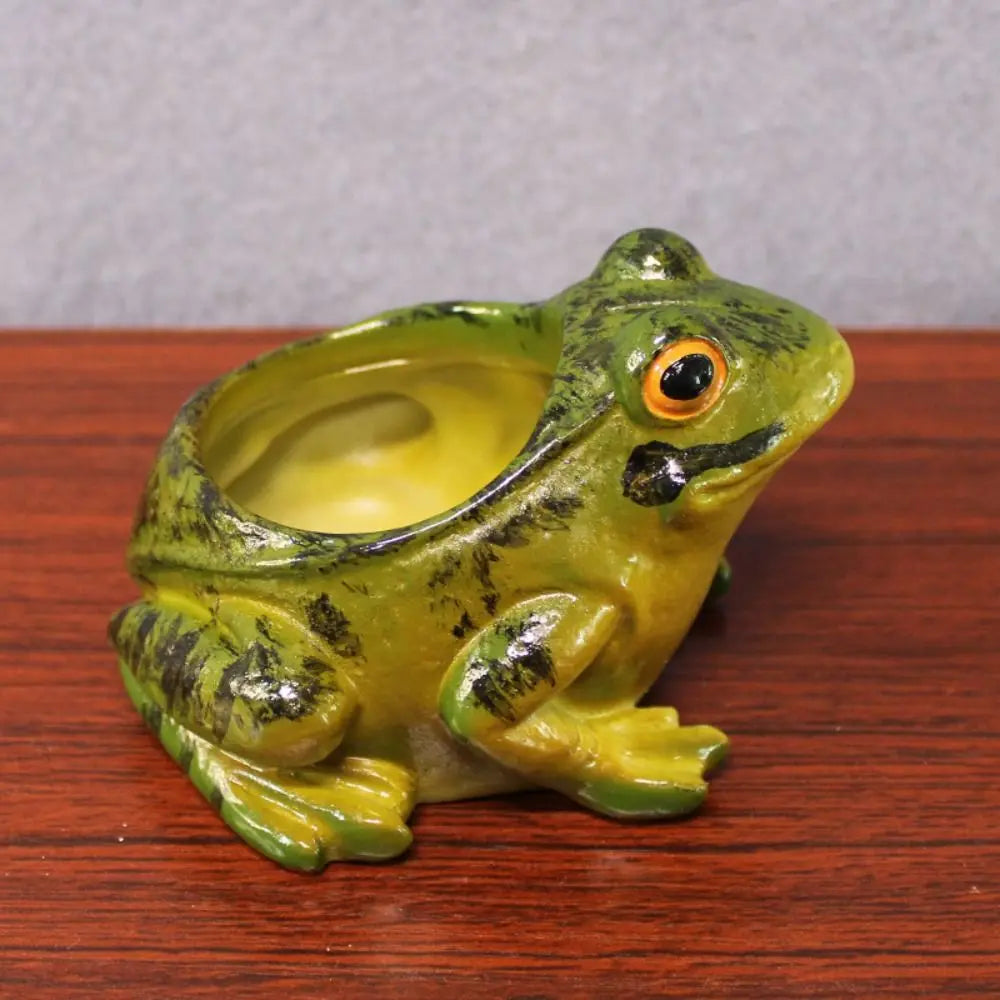 Cute froggy ceramic plant pot, ideal for indoor & outdoor use. A whimsical succulent planter and charming home accent.