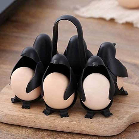 Adorable penguin multi-function egg cooker, 3-in-1 kitchen gadget for perfect boiled eggs & breakfast. Easy clean, food safe.