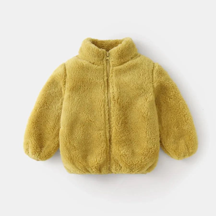 Children's waterproof autumn jacket with fleece lining, ideal for school and outdoor activities.
