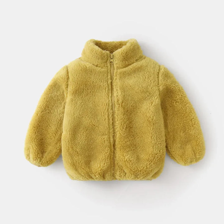 Children's waterproof autumn jacket with fleece lining, ideal for school and outdoor activities.