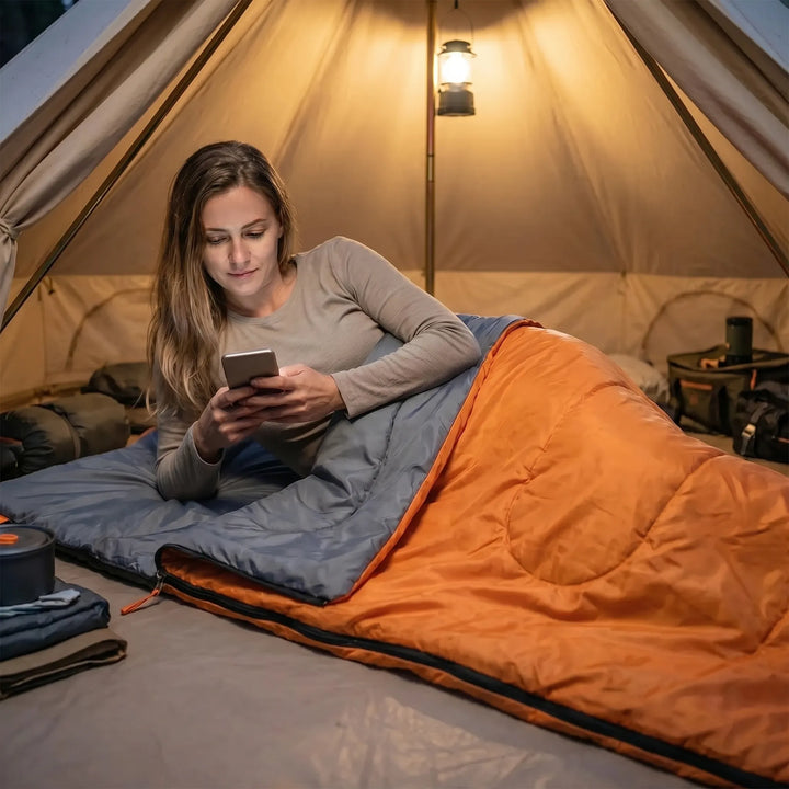 Adults' ultralight compact sleeping bag, perfect for camping, hiking, and travel adventures.