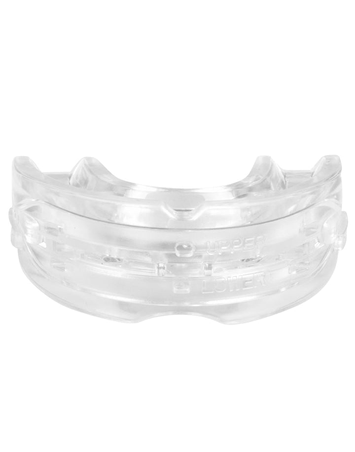 Close-up of SilentSleep anti-snore mouthpiece. Advanced oral appliance & comfortable sleep aid for quiet night rest.