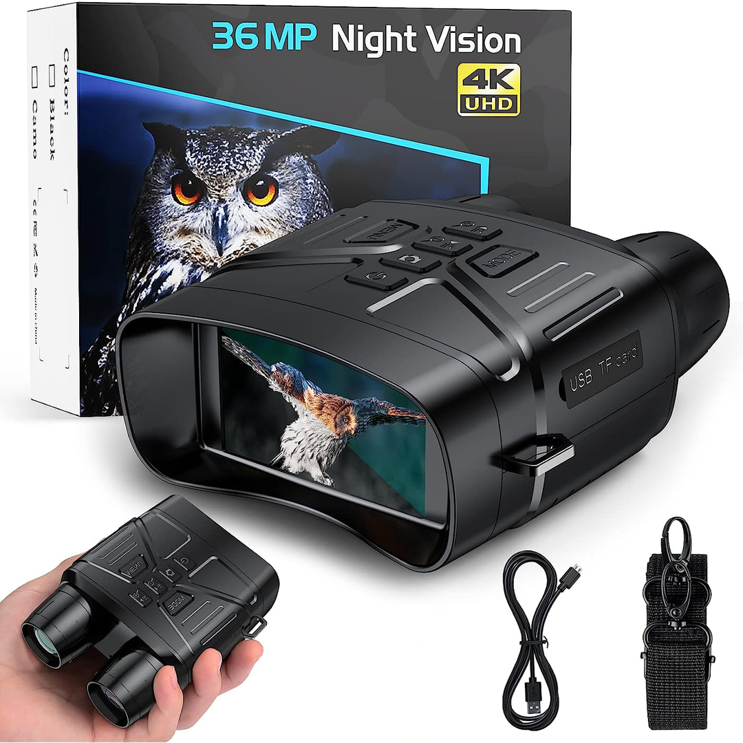 Advanced Digital Night Vision Binoculars with 5x zoom, infrared for low light hunting & wildlife observation.