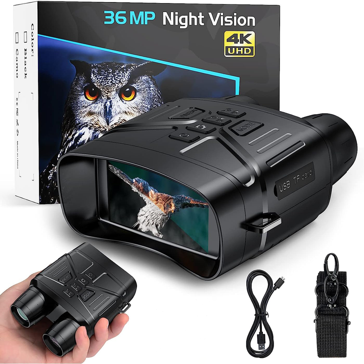 Advanced Digital Night Vision Binoculars with 5x zoom, infrared for low light hunting & wildlife observation.