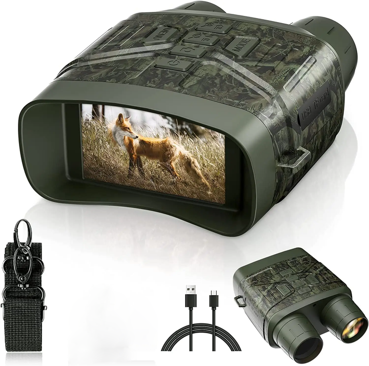 High-tech digital night vision binoculars, 5x zoom, waterproof, great for exploring & HD recording.
