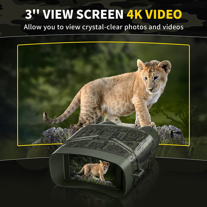 Advanced digital night vision binoculars, 5x zoom, rechargeable, perfect for hunting & wildlife.