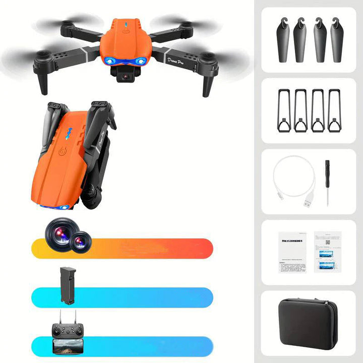 Sleek AeroVision 4K UHD dual camera drone, perfect tech gift. Remote control & stabilized flight for amazing shots.
