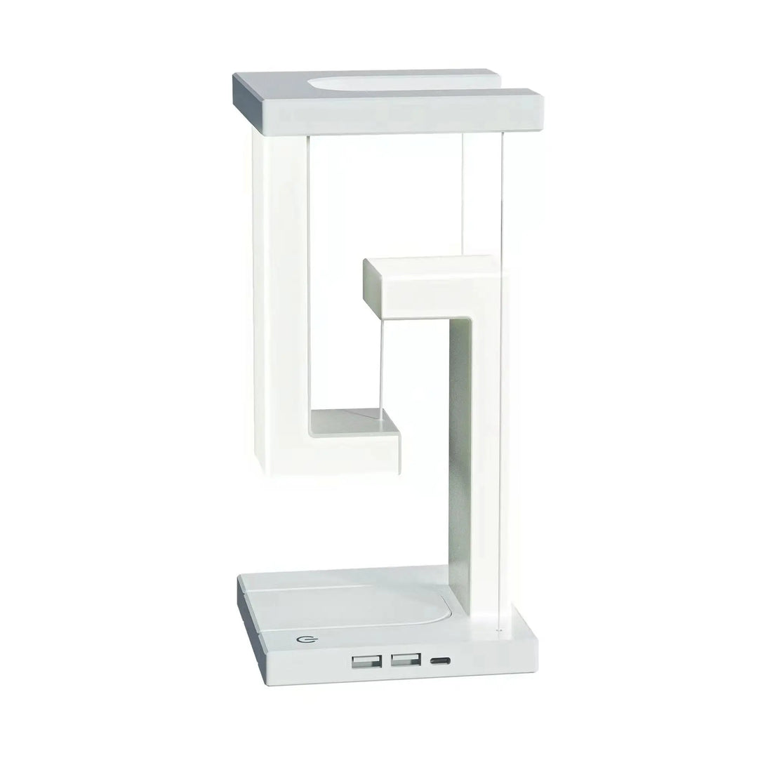 Packaging of the AetherGlow wireless charging LED desk lamp, emphasizing its modern lighting and home decor benefits.