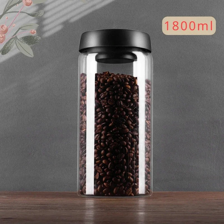 AirVault vacuum coffee bean storage jar, a smart pantry solution for freshness & kitchen organization.