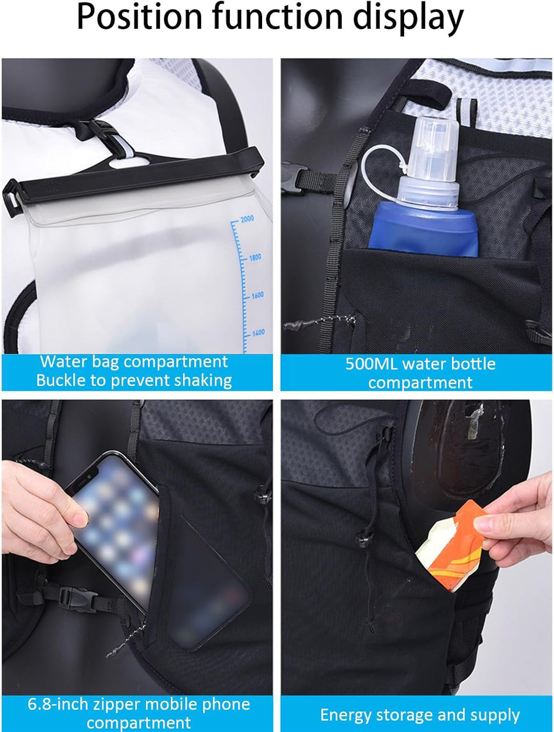Durable Alvory hydration running vest, essential gear for trail and cycling