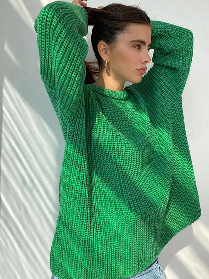 Luxurious chunky knit oversized sweater for women, a stylish and warm winter essential.