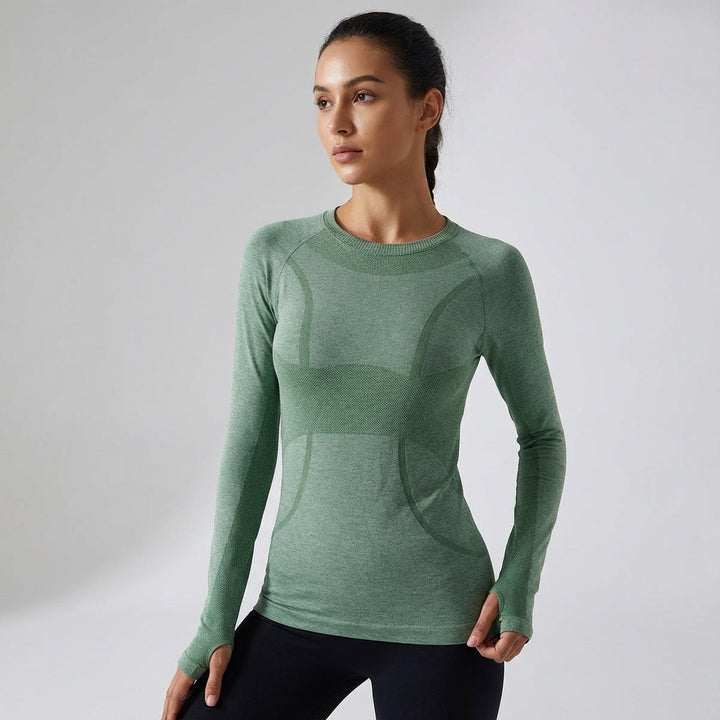 White Amelia women's regular fit long sleeve quick-dry shirt for running and activewear