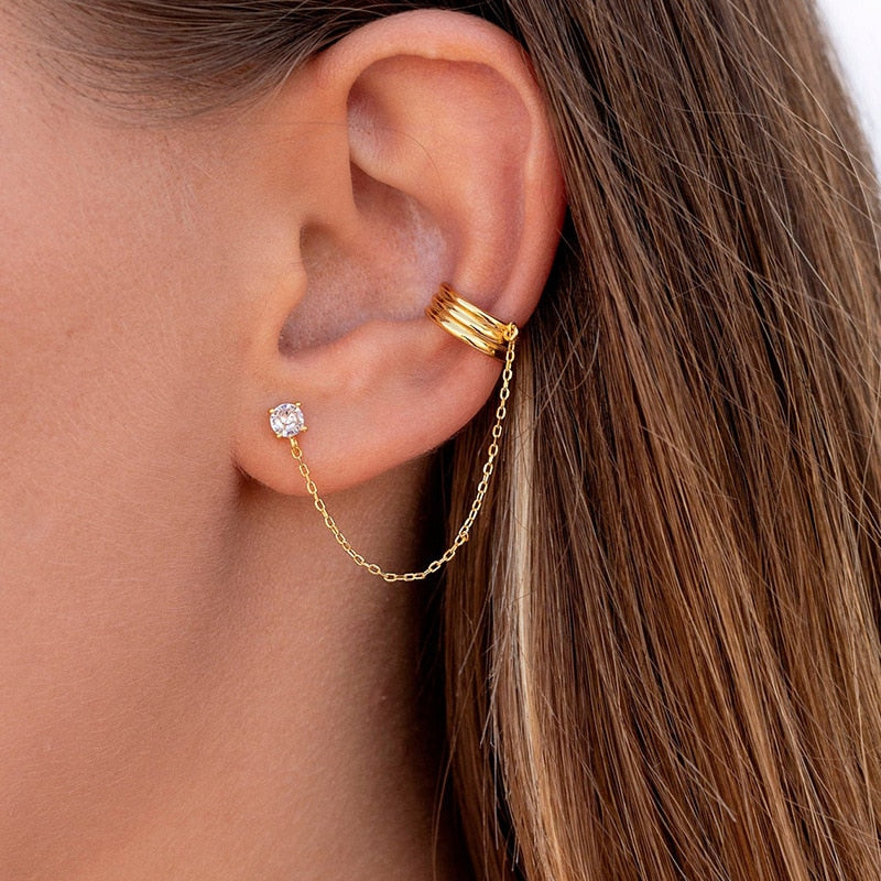 Stylish women's jewelry set: Amira Boho Chic earrings, incl. gold hoops and delicate silver studs