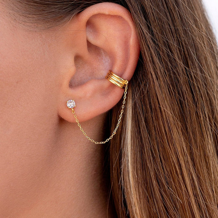 Stylish women's jewelry set: Amira Boho Chic earrings, incl. gold hoops and delicate silver studs
