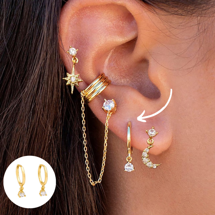 Chic women's accessory: Amira Boho Chic earring set with varied gold and silver designs for boho style