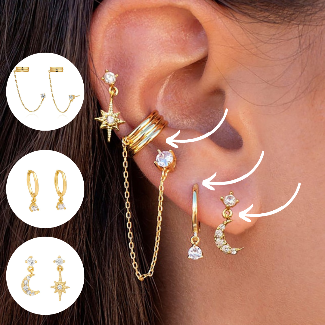 Elegant Amira Boho Chic earring set, perfect for women seeking hypoallergenic and stylish boho jewelry