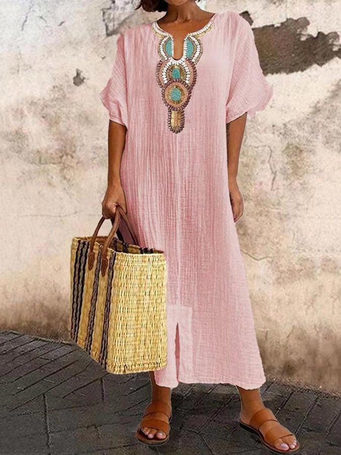 Feminine sleeveless Amira maxi dress in a flowing design, a comfortable and stylish option for summer casual wear.