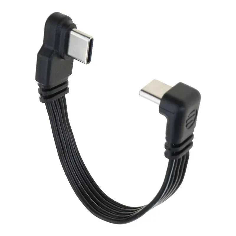 Travel-friendly Angled Type-C to Type-C PowerFlex cable for portable charging and data needs.