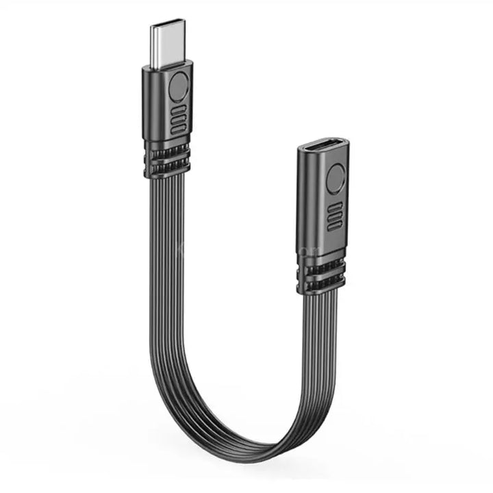 The durable braided exterior of the Angled Type-C to Type-C PowerFlex extension cable.