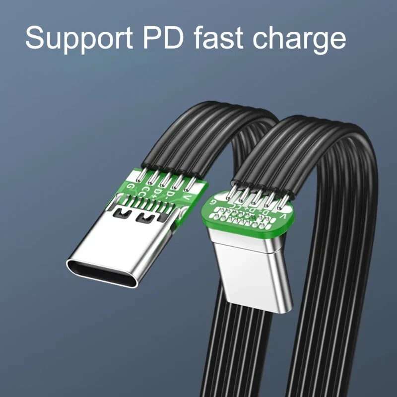 Multiple Angled Type-C PowerFlex cables in various lengths for diverse tech accessory needs.