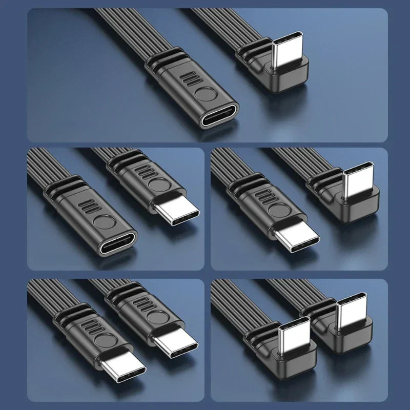 Close-up of Angled Type-C connector, showcasing durable design for power and data transfer.