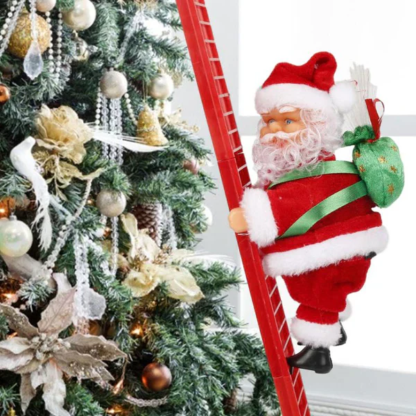 Festive Animated Climbing Santa Christmas decoration, a charming musical holiday decor item and unique Xmas gift.